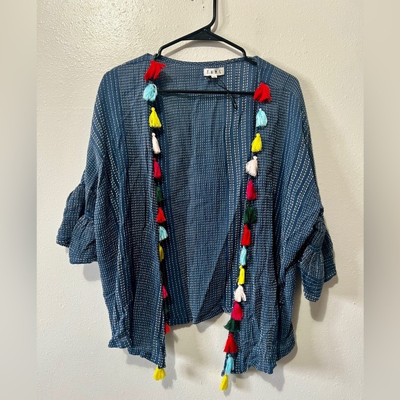 THML Bohemian Tassel Lightweight Kimono Cardigan - Small - Picture 4 of 9